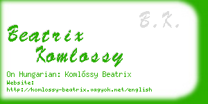 beatrix komlossy business card