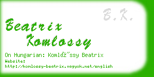 beatrix komlossy business card